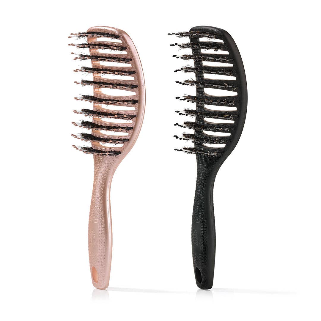 Curvy Brush - Hårbørste med vildsvinehår: Soft Espresso
